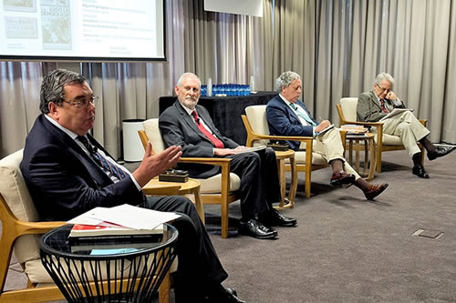 The director of Fundación Areces, Raimundo Pérez-Hernández, makes
a speech at the opening of the presentation.